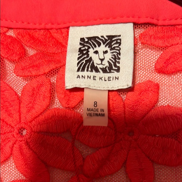 Anne Klein Red Lace Openwork Cardigan - Picture 9 of 9